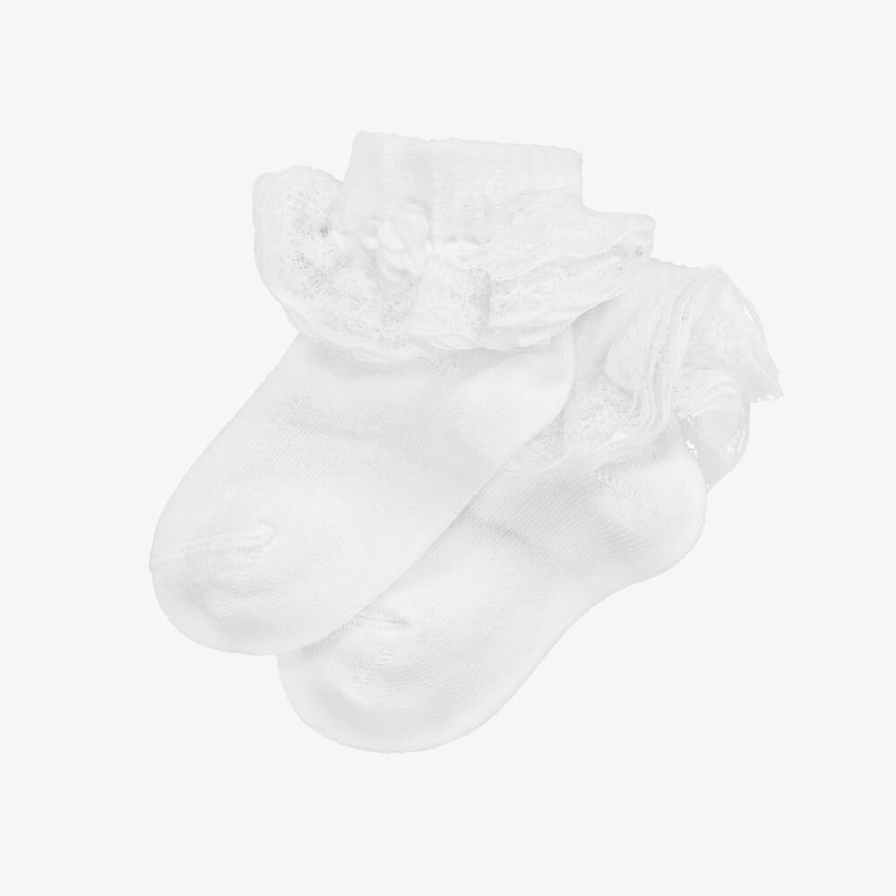 Beau KiD-Белые хлопковые носки с кружевом | Childrensalon
