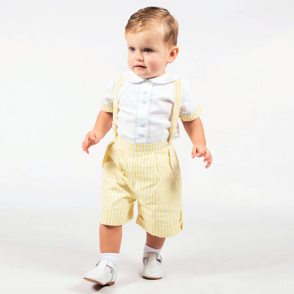 Beau KiD-Yellow & White Shorts Set | Childrensalon