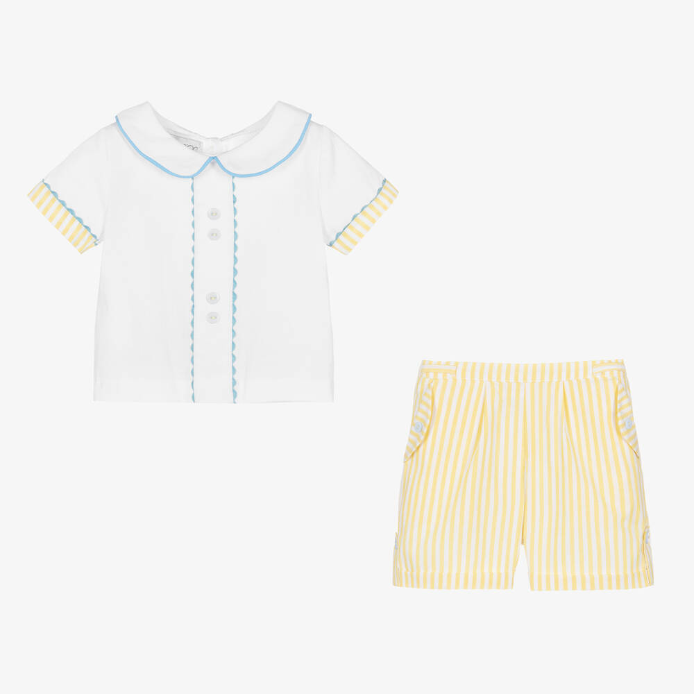 Beau KiD-Yellow & White Shorts Set | Childrensalon