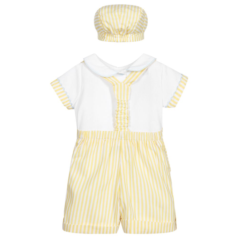 Beau KiD-Yellow & White Shorts Set | Childrensalon
