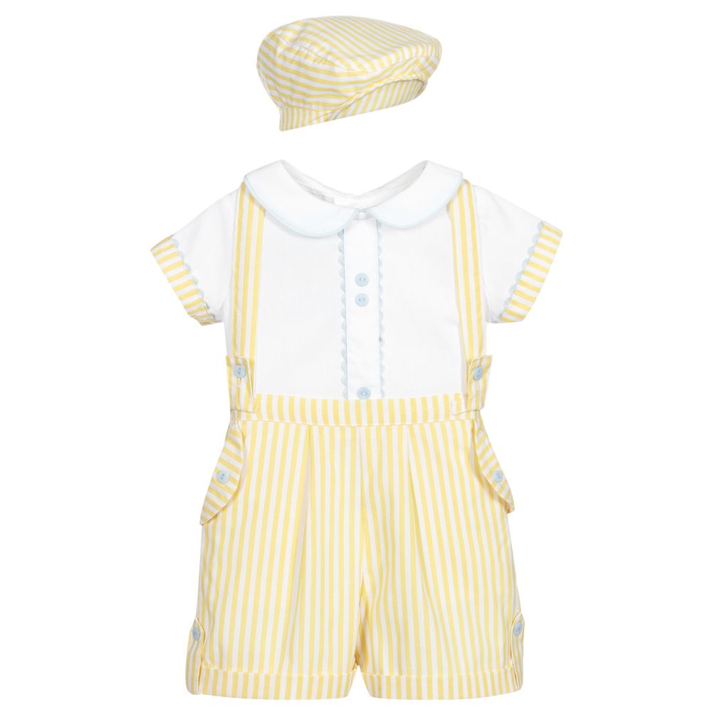 Beau KiD-Yellow & White Shorts Set | Childrensalon