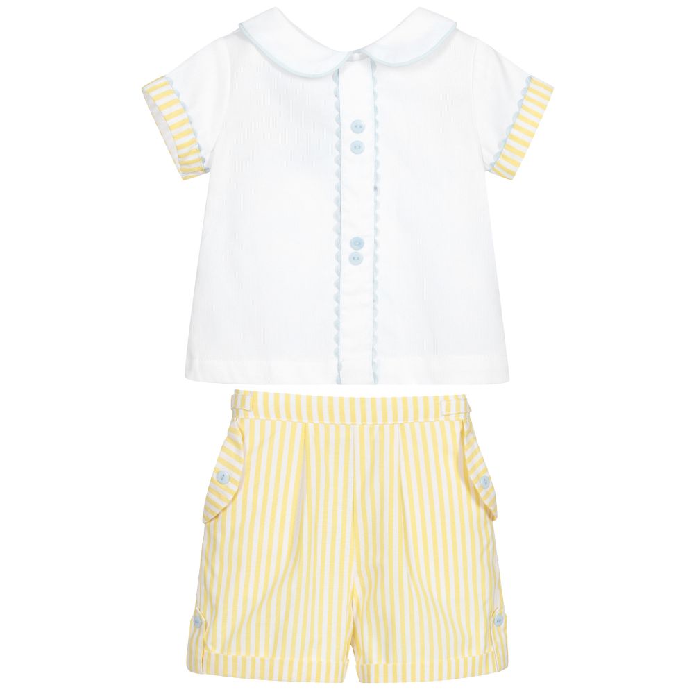 Beau KiD-Yellow & White Shorts Set | Childrensalon
