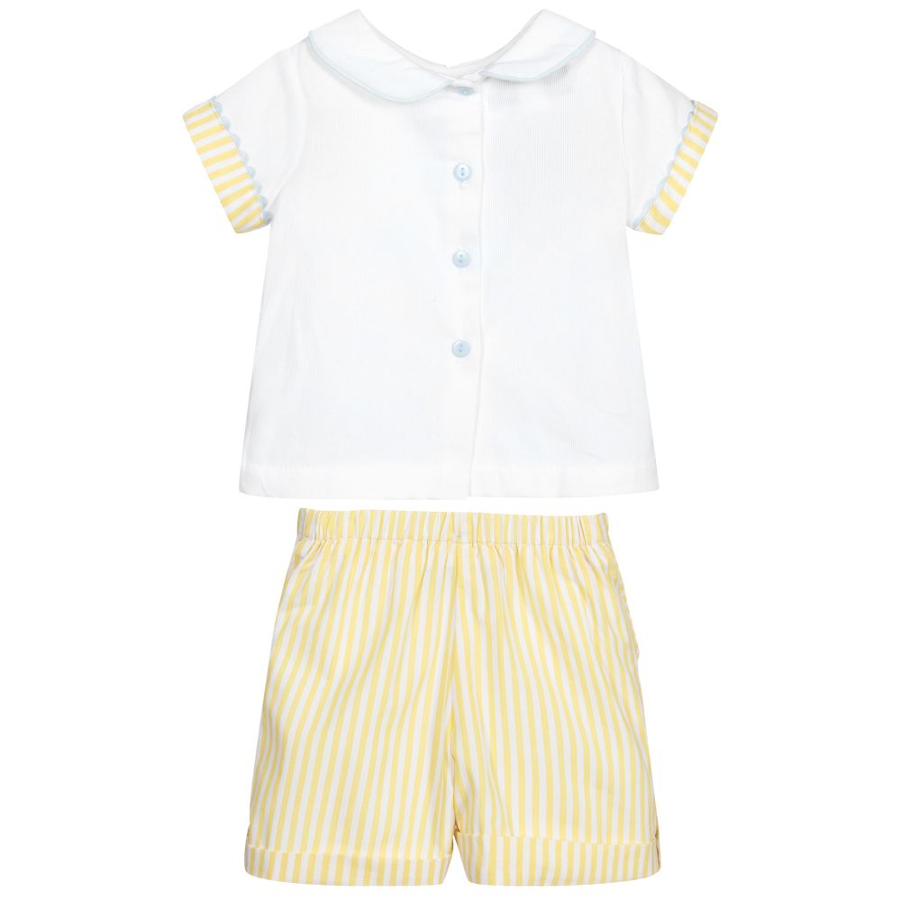 Beau KiD-Yellow & White Shorts Set | Childrensalon