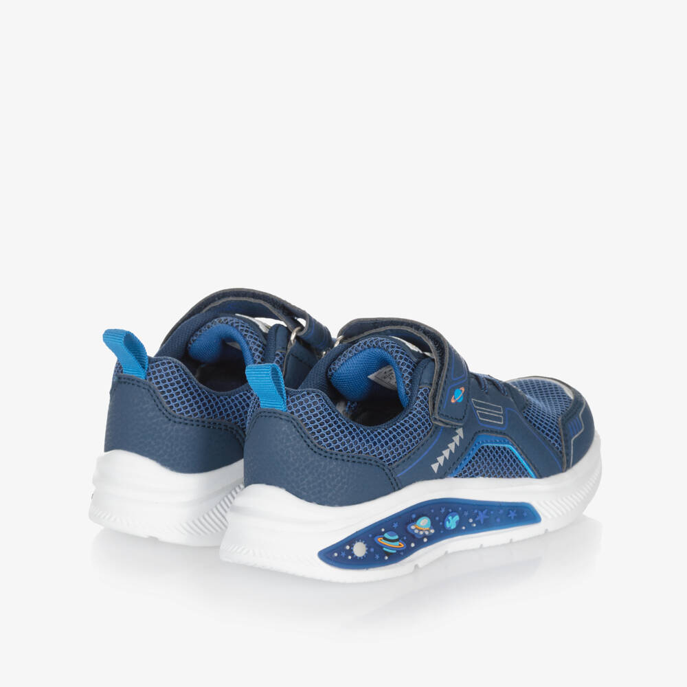 Beppi-Boys Blue Trainers with Light-Up Planets | Childrensalon