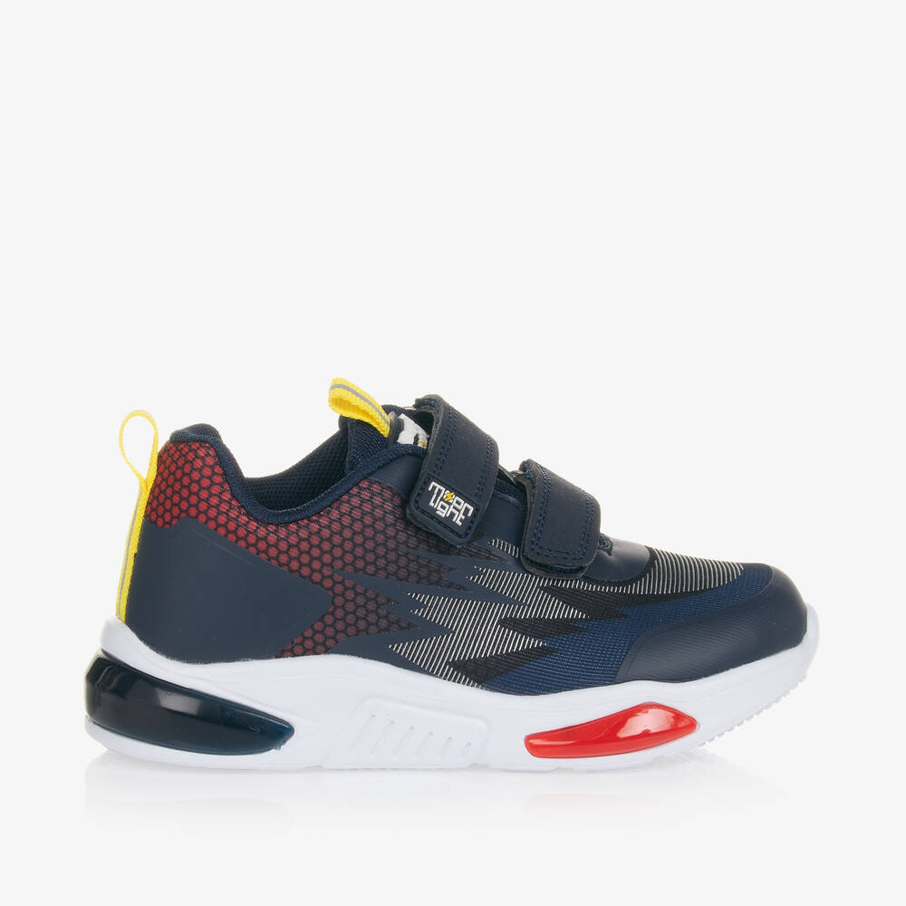 Beppi-Boys Navy Blue Light-Up Trainers | Childrensalon
