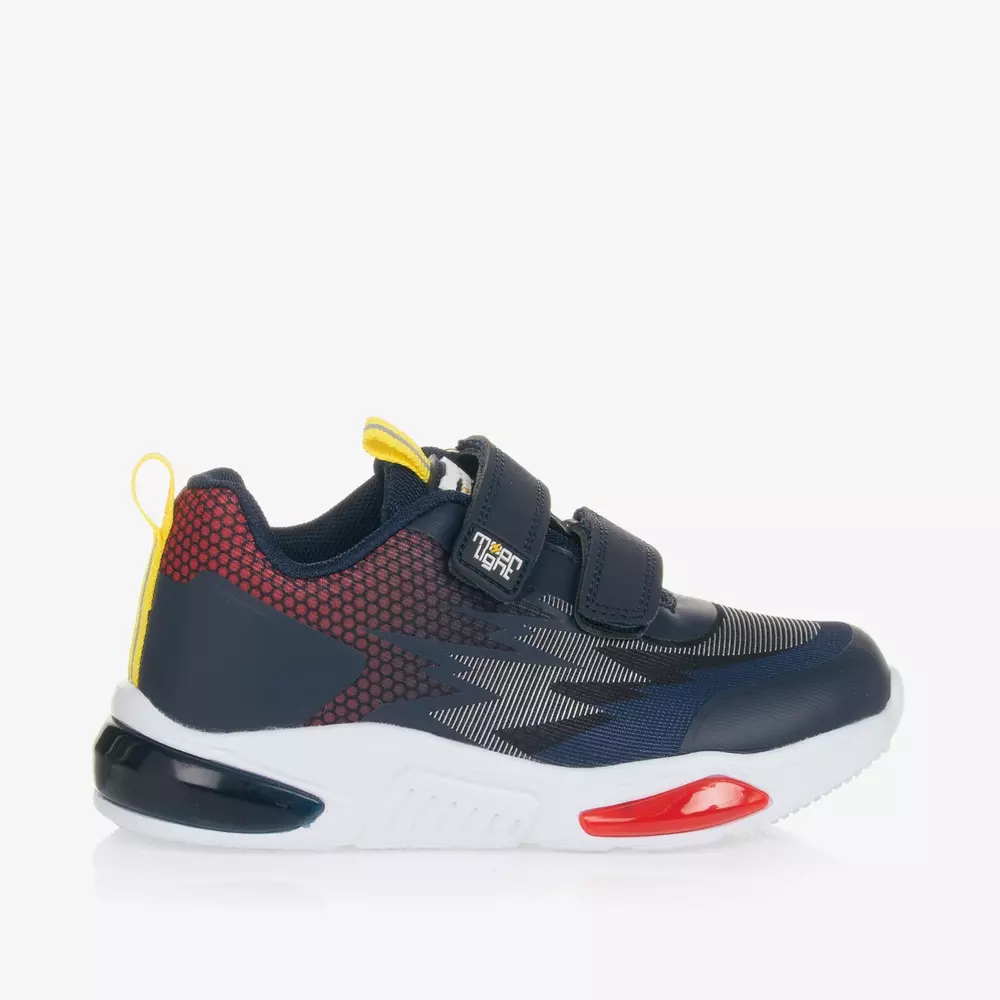 Beppi-Boys Navy Blue Light-Up Trainers | Childrensalon