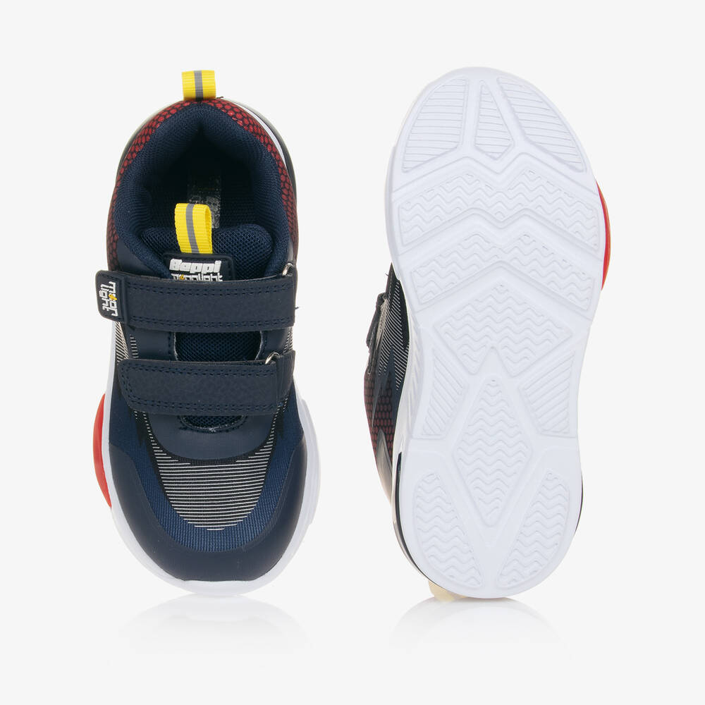 Beppi-Boys Navy Blue Light-Up Trainers | Childrensalon