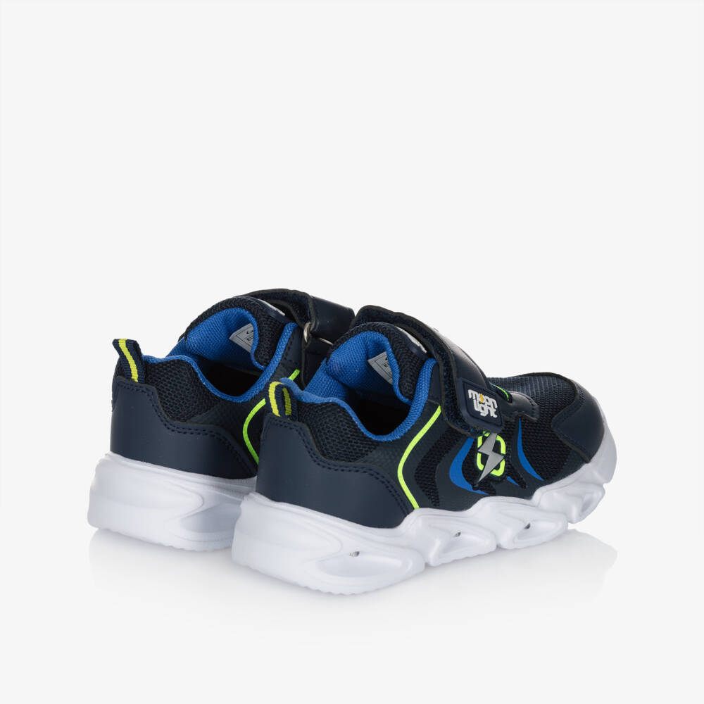 Beppi-Boys Navy Blue Light-Up Trainers | Childrensalon
