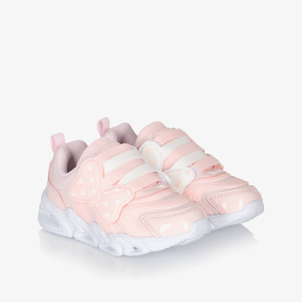 Beppi-Girls Pink Light-Up Trainers with Bows | Childrensalon
