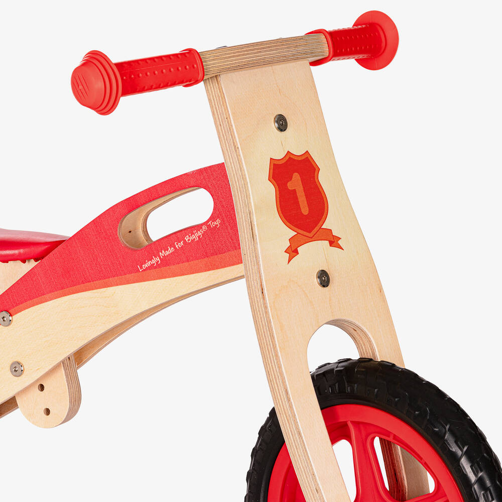 Bikkembergs-دراجة توازن خشب لون أحمر | Childrensalon