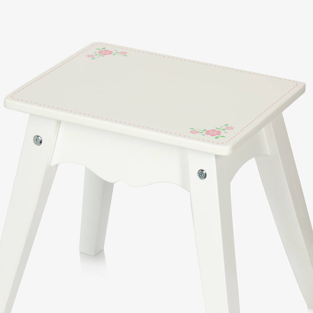 Bigjigs-White Wooden Dressing Table & Stool Set (95cm) | Childrensalon