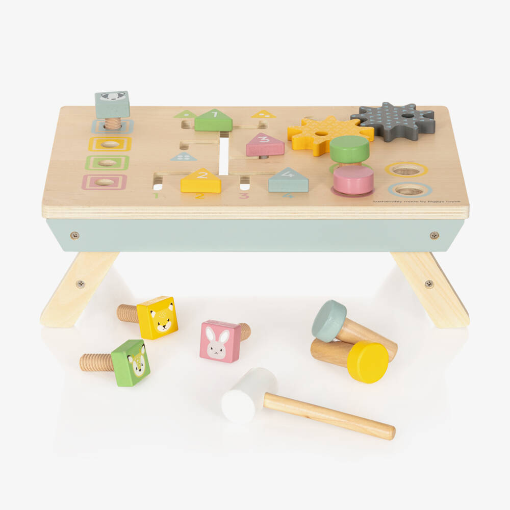 Bigjigs-Wooden Activity Tabletop Bench (37cm) | Childrensalon