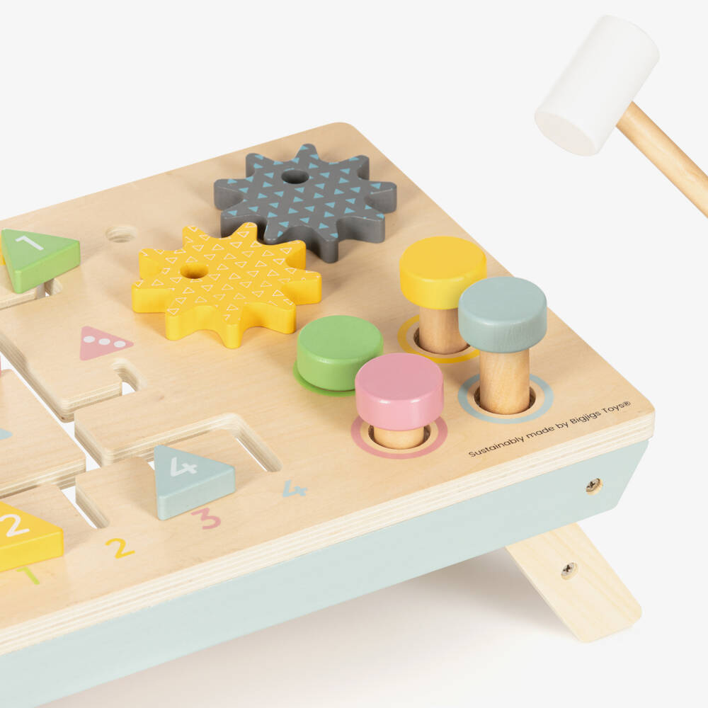 Bigjigs-Wooden Activity Tabletop Bench (37cm) | Childrensalon