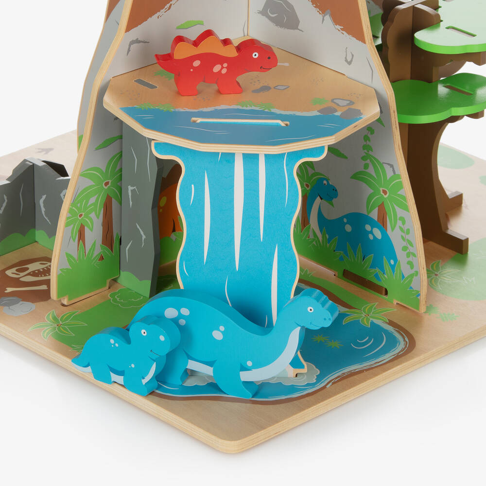 Bigjigs-Wooden Dinosaur Island Play Set (45cm) | Childrensalon