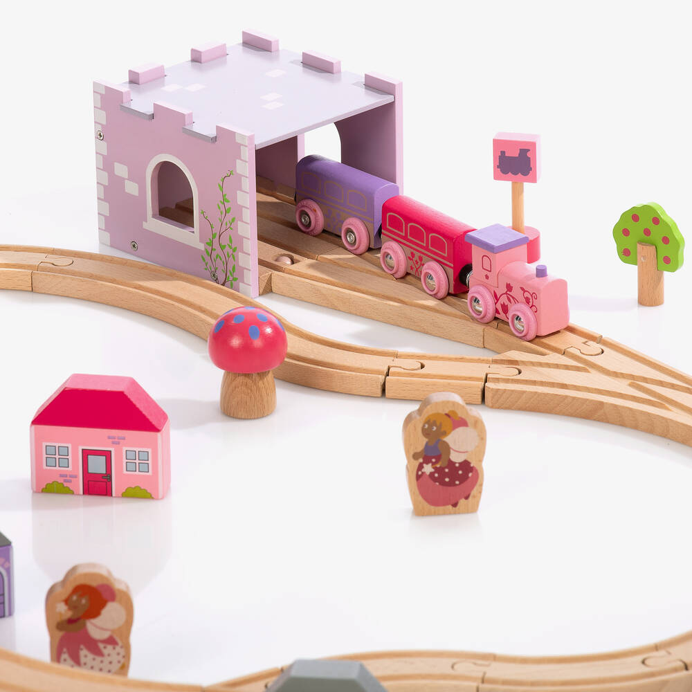 Bigjigs-Wooden Fairy Town Train Set (114cm) | Childrensalon