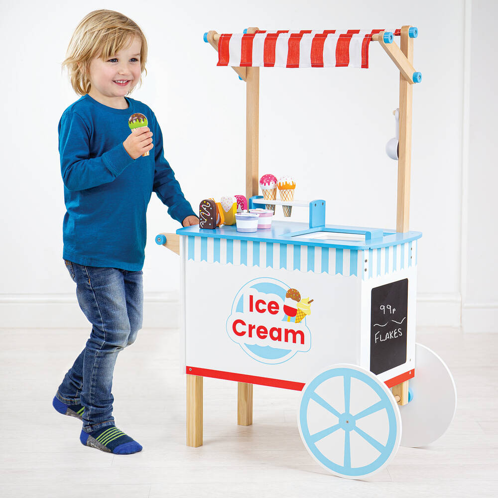 Bigjigs-Wooden Ice Cream Cart Play Set (100cm) | Childrensalon