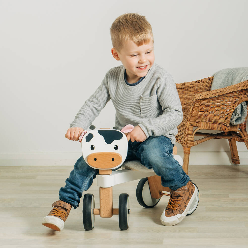Bigjigs-Wooden Ride-On Cow (45cm) | Childrensalon