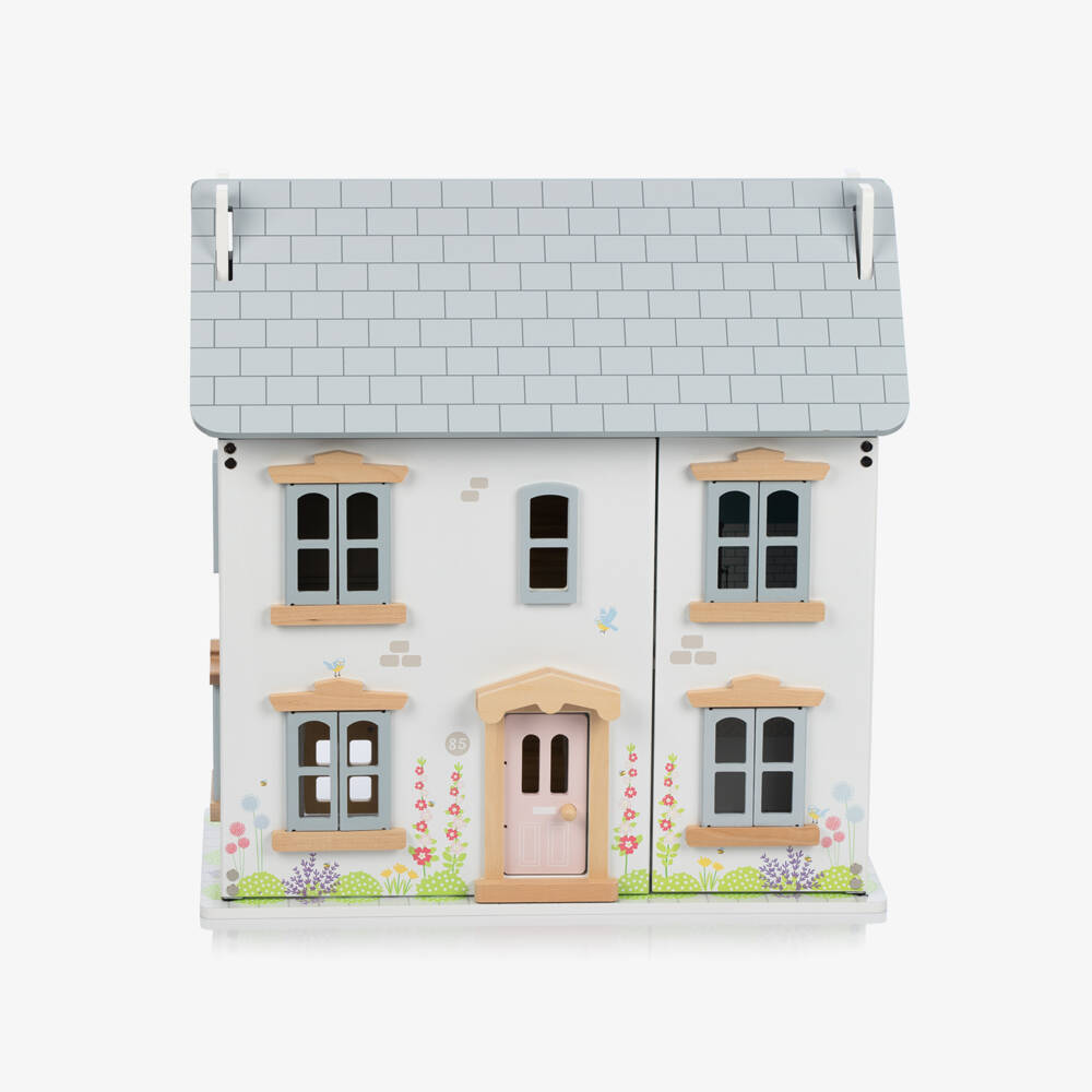 Bigjigs-Wooden Summer Cottage Dolls House (56cm) | Childrensalon