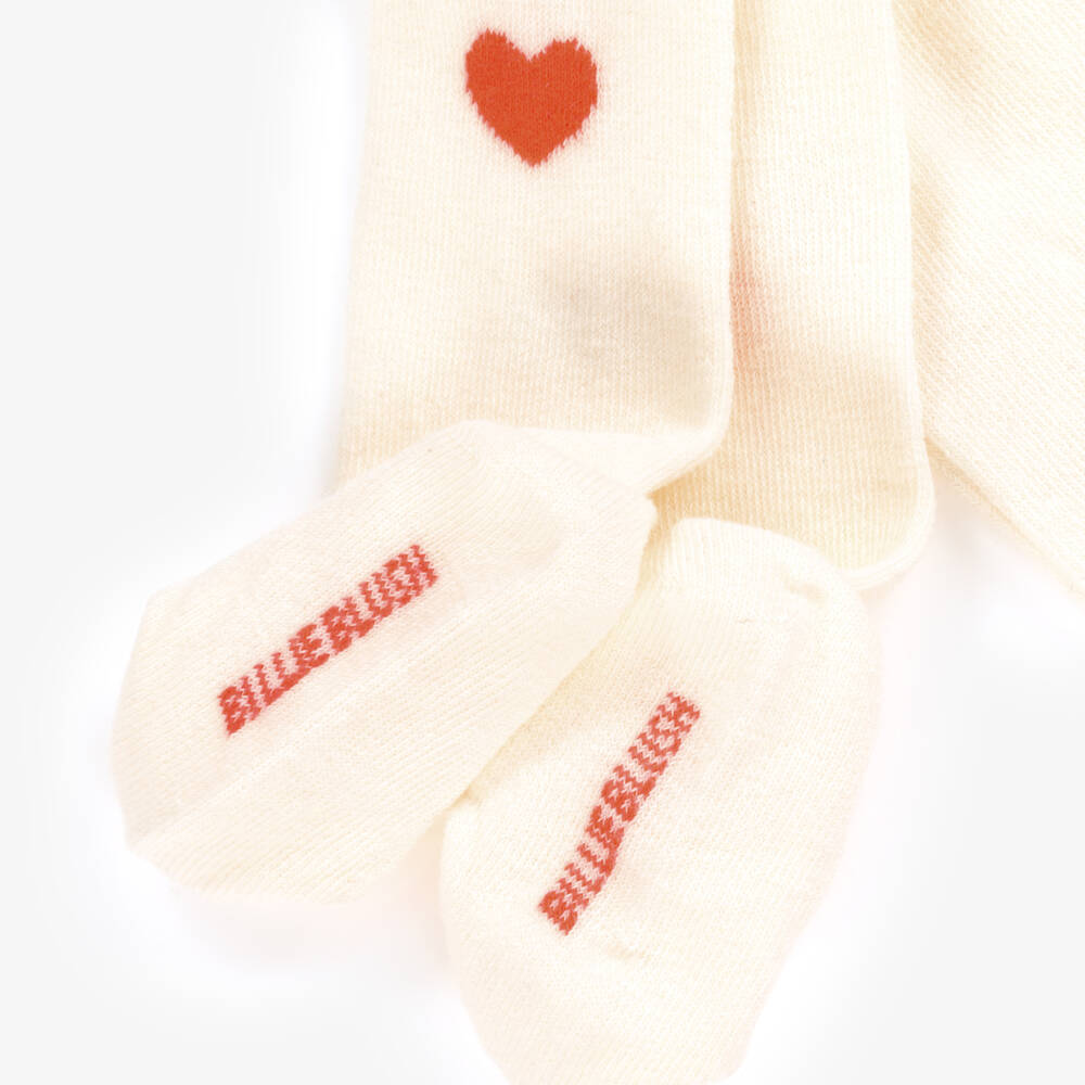 Billieblush-Колготки кремовые с сердцем для малышек | Childrensalon