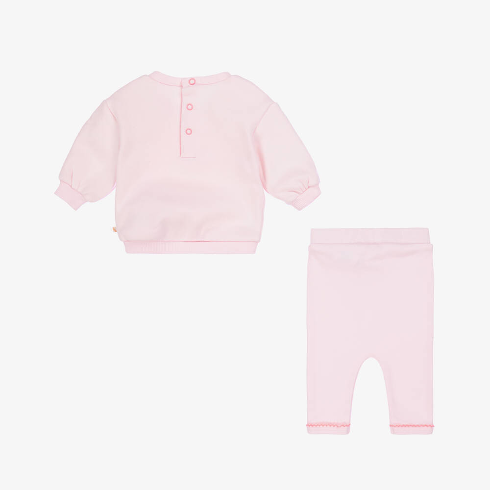 Billieblush-Baby Girls Pink Jersey Love Heart Leggings Set | Childrensalon