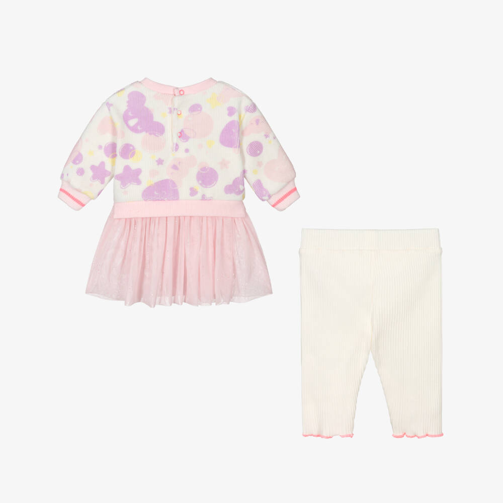 Billieblush-Baby Girls Pink Velour & Tulle Dress & Leggings Set | Childrensalon