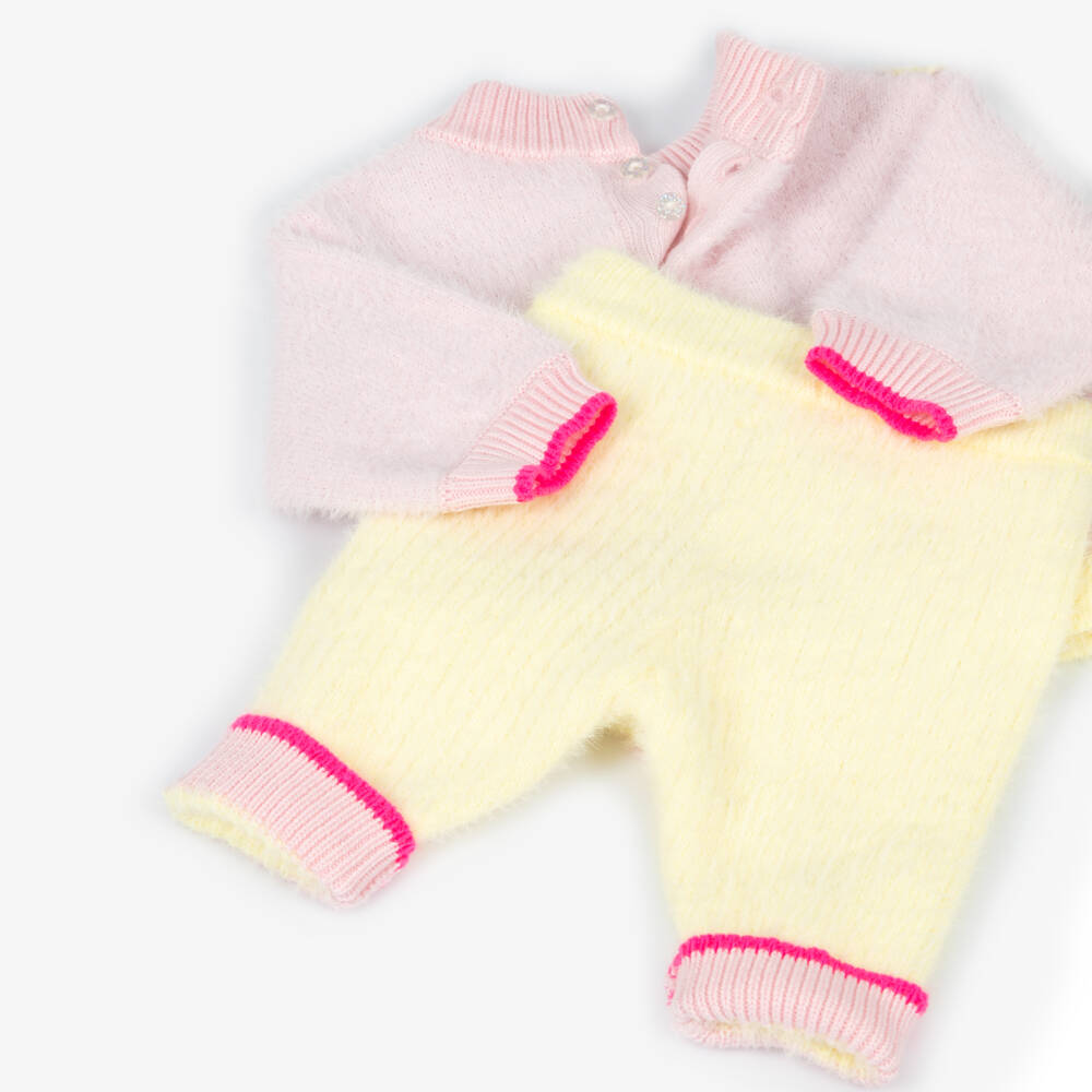 Billieblush-Baby Girls Yellow & Pink Fluffy Trouser Set | Childrensalon