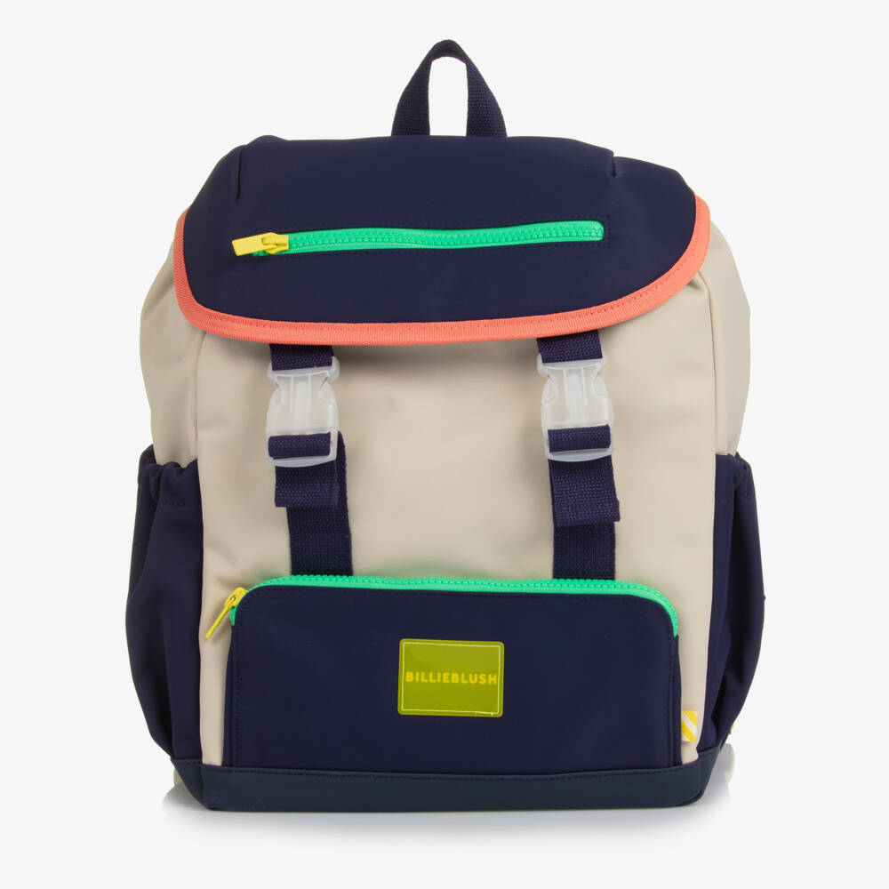 Billieblush-Boys Beige & Blue Colourblock Backpack (37cm) | Childrensalon