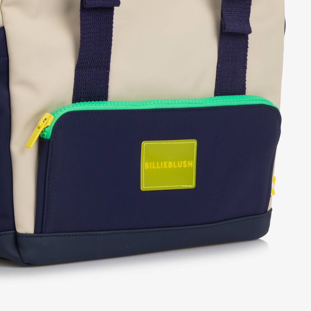 Billieblush-Boys Beige & Blue Colourblock Backpack (37cm) | Childrensalon