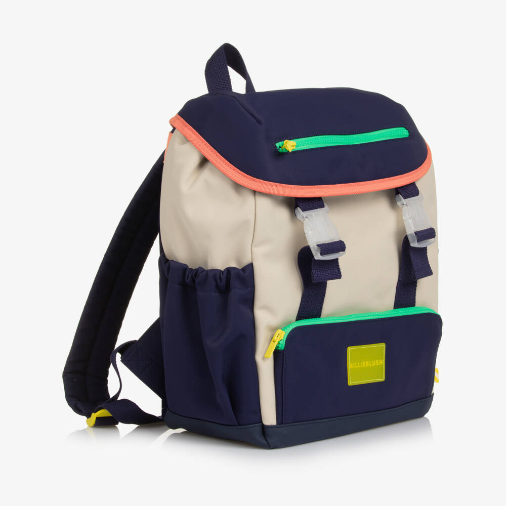 Billieblush-Boys Beige & Blue Colourblock Backpack (37cm) | Childrensalon
