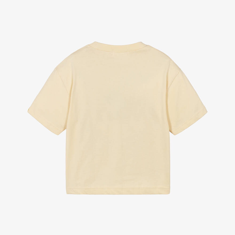 Billieblush-Boys Beige Cotton T-Shirt with Stay Cool Print | Childrensalon