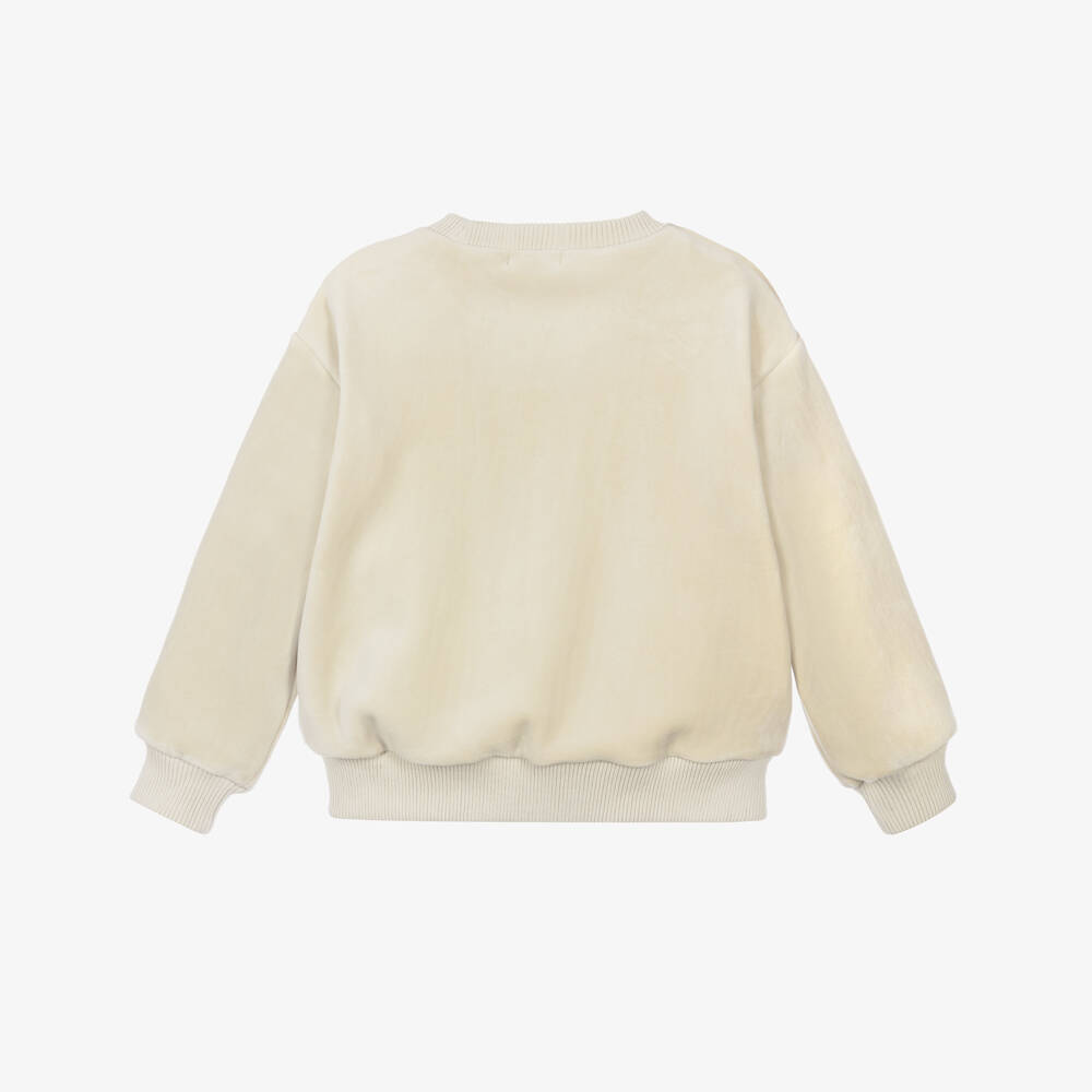 Billieblush-Boys Beige Soft Plush Sweatshirt | Childrensalon