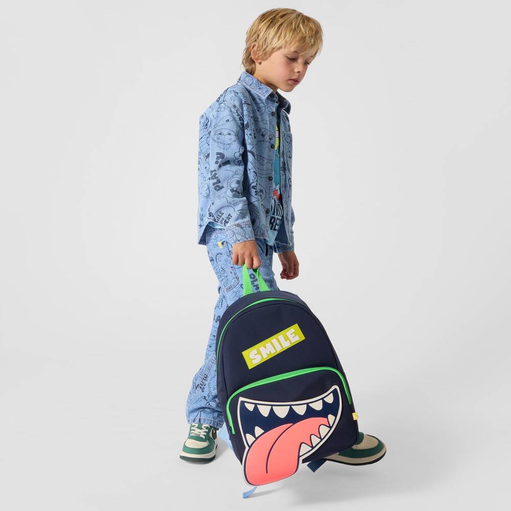 Billieblush-Boys Blue Smile Backpack (40cm) | Childrensalon