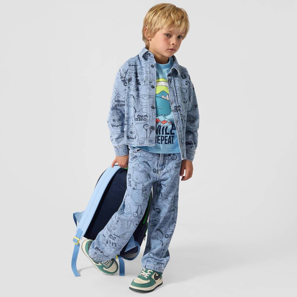 Billieblush-Boys Cotton Jersey T-Shirt with Monster Print | Childrensalon