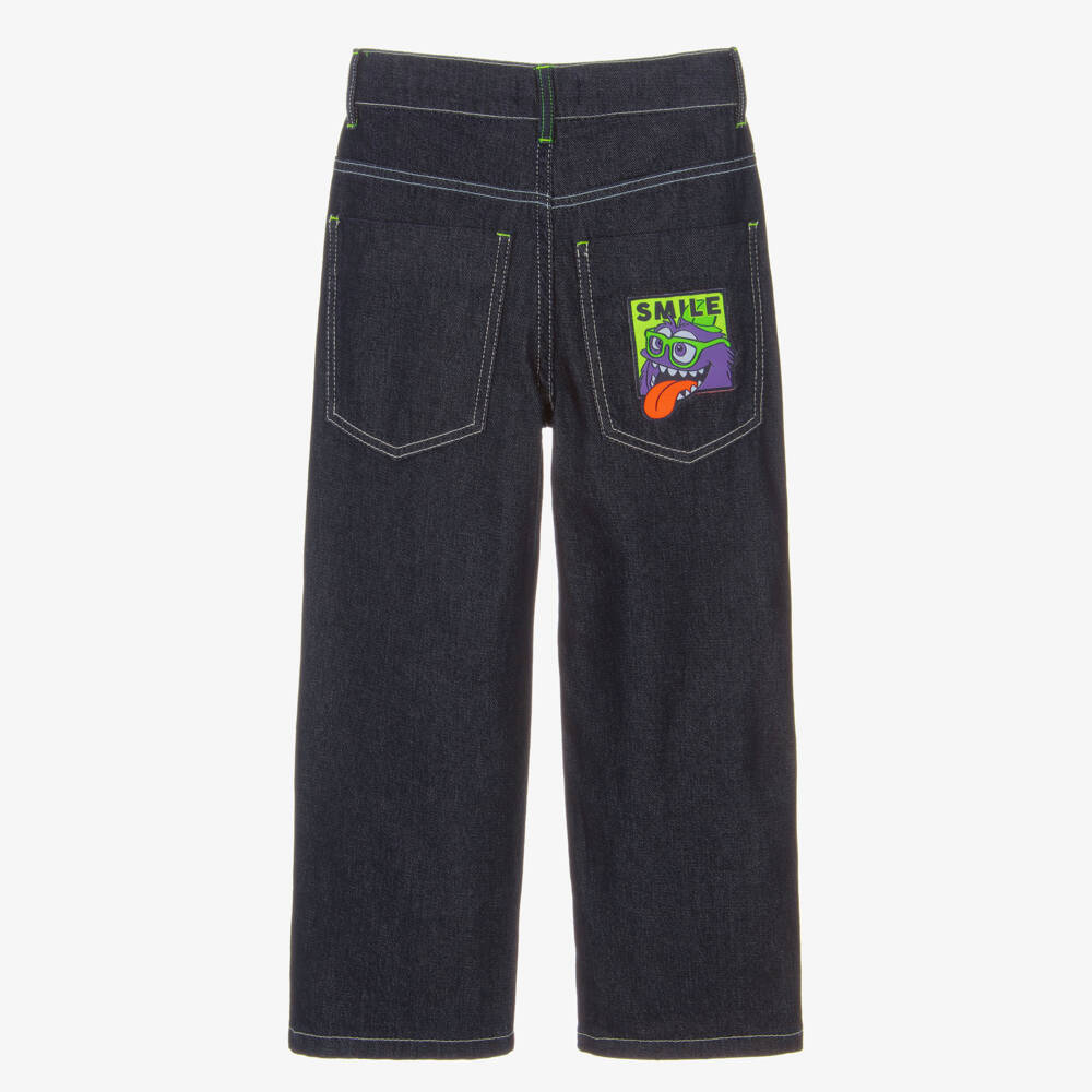 Billieblush-Boys Dark Blue Denim Jeans with Stitching Detail | Childrensalon