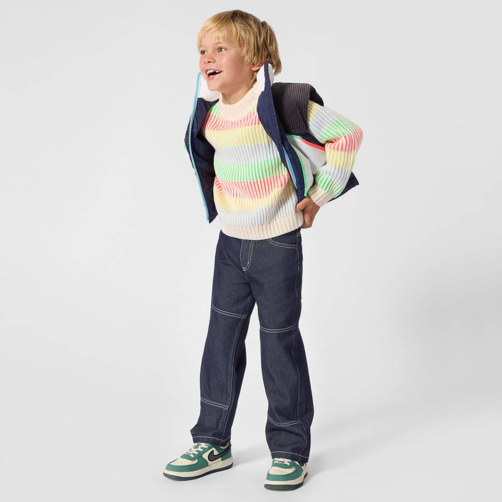 Billieblush-Boys Dark Blue Denim Jeans with Stitching Detail | Childrensalon