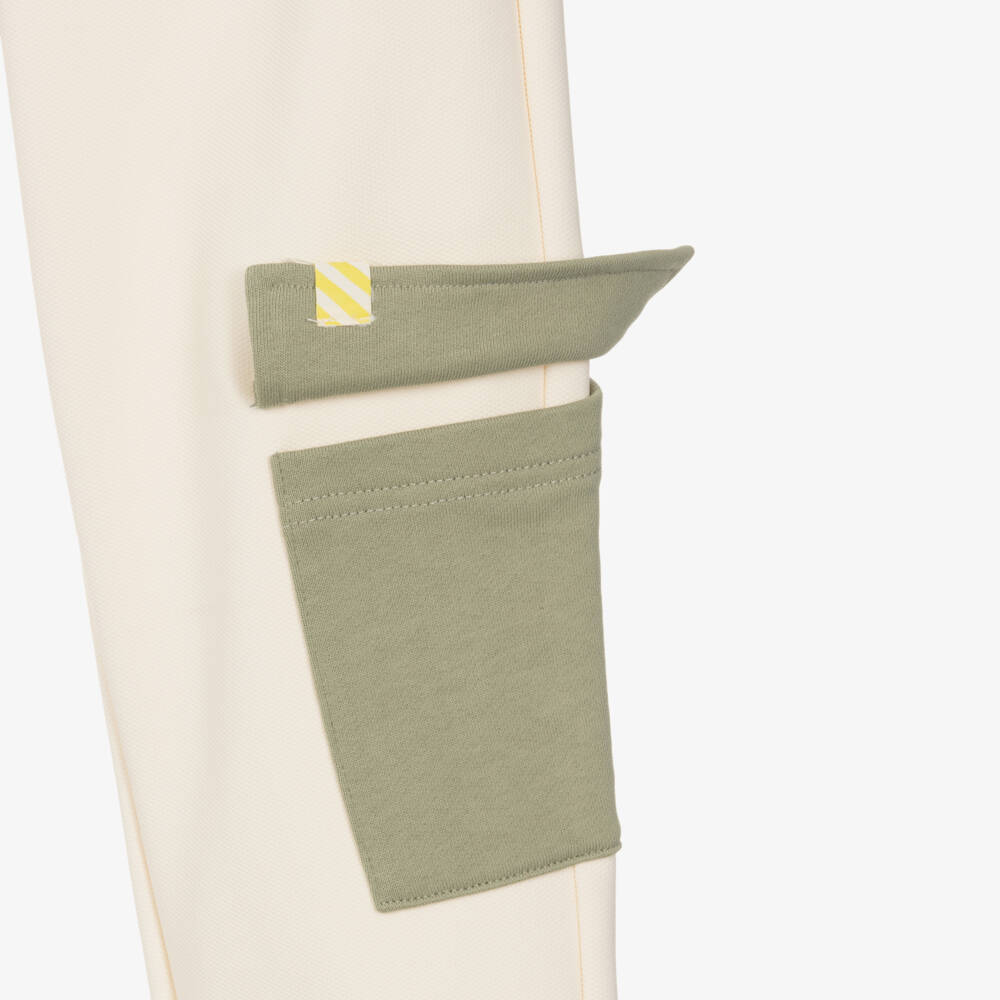 Billieblush-Boys Ivory Jersey Joggers with Colourblock Detailing | Childrensalon