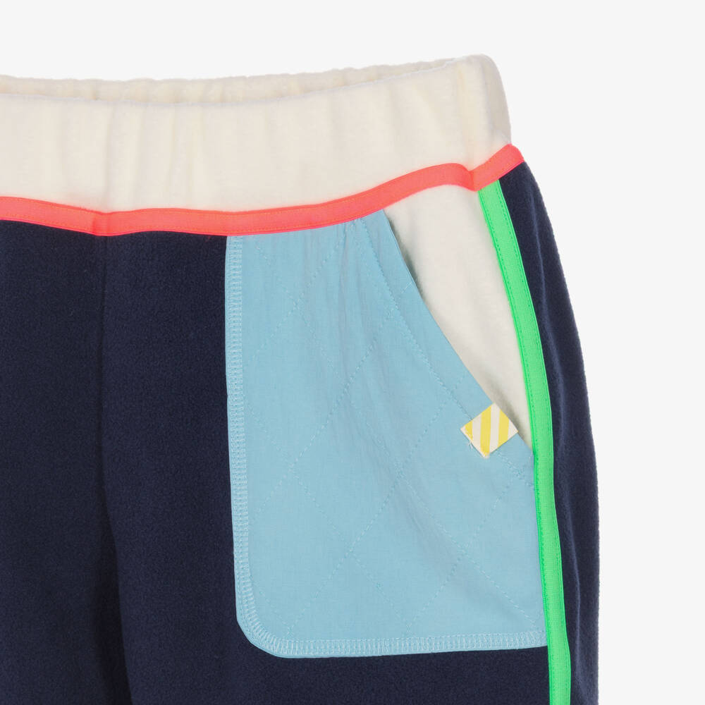 Billieblush-Boys Navy Blue Fleece Colourblock Joggers | Childrensalon