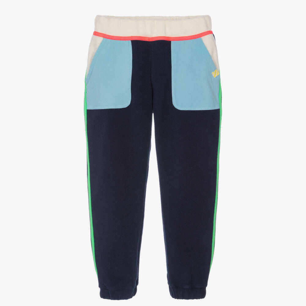 Billieblush-Boys Navy Blue Fleece Colourblock Joggers | Childrensalon