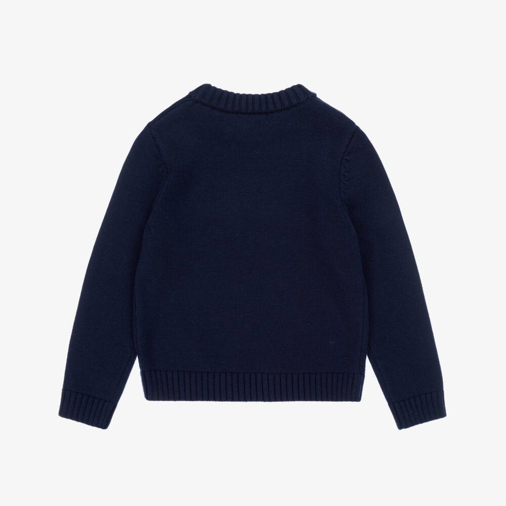Billieblush-Джемпер синий трикотажный с карманом с молнией для мальчиков | Childrensalon