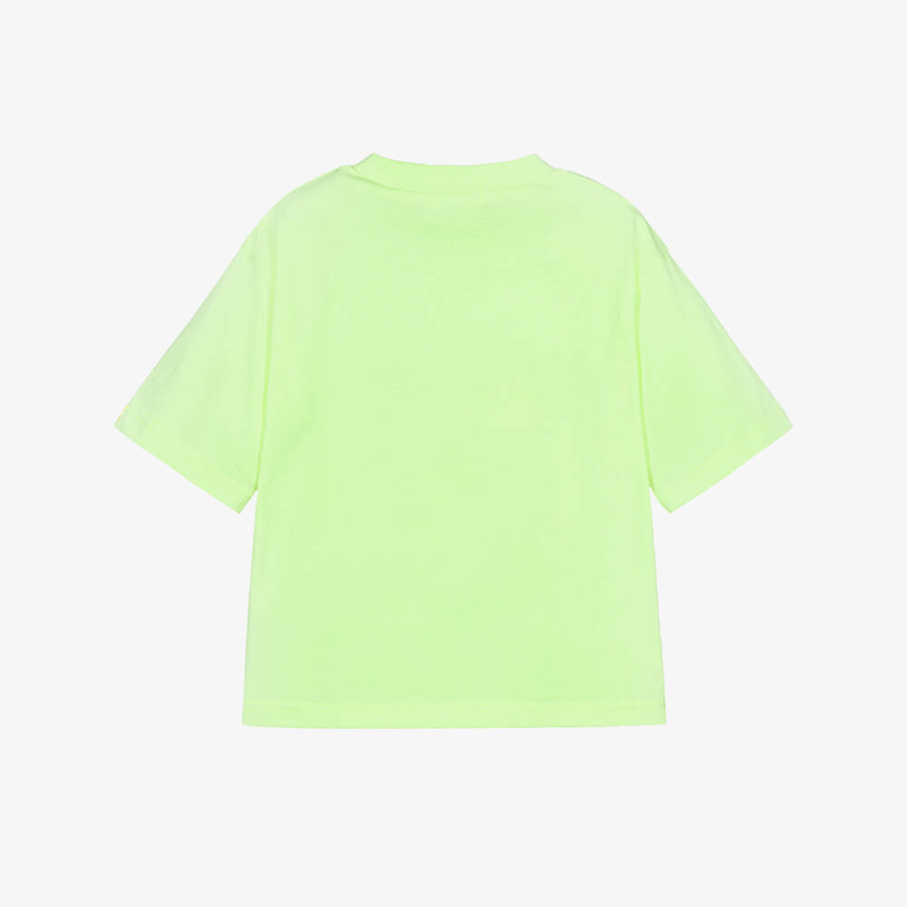 Billieblush-تيشيرت بطبعة قرد لون أصفر نيون للأولاد | Childrensalon