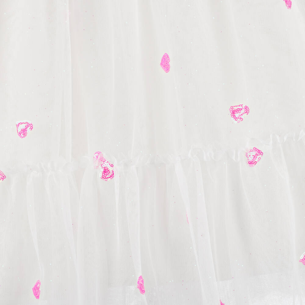 Billieblush-Girls Beige Jersey & White Tulle Dress | Childrensalon