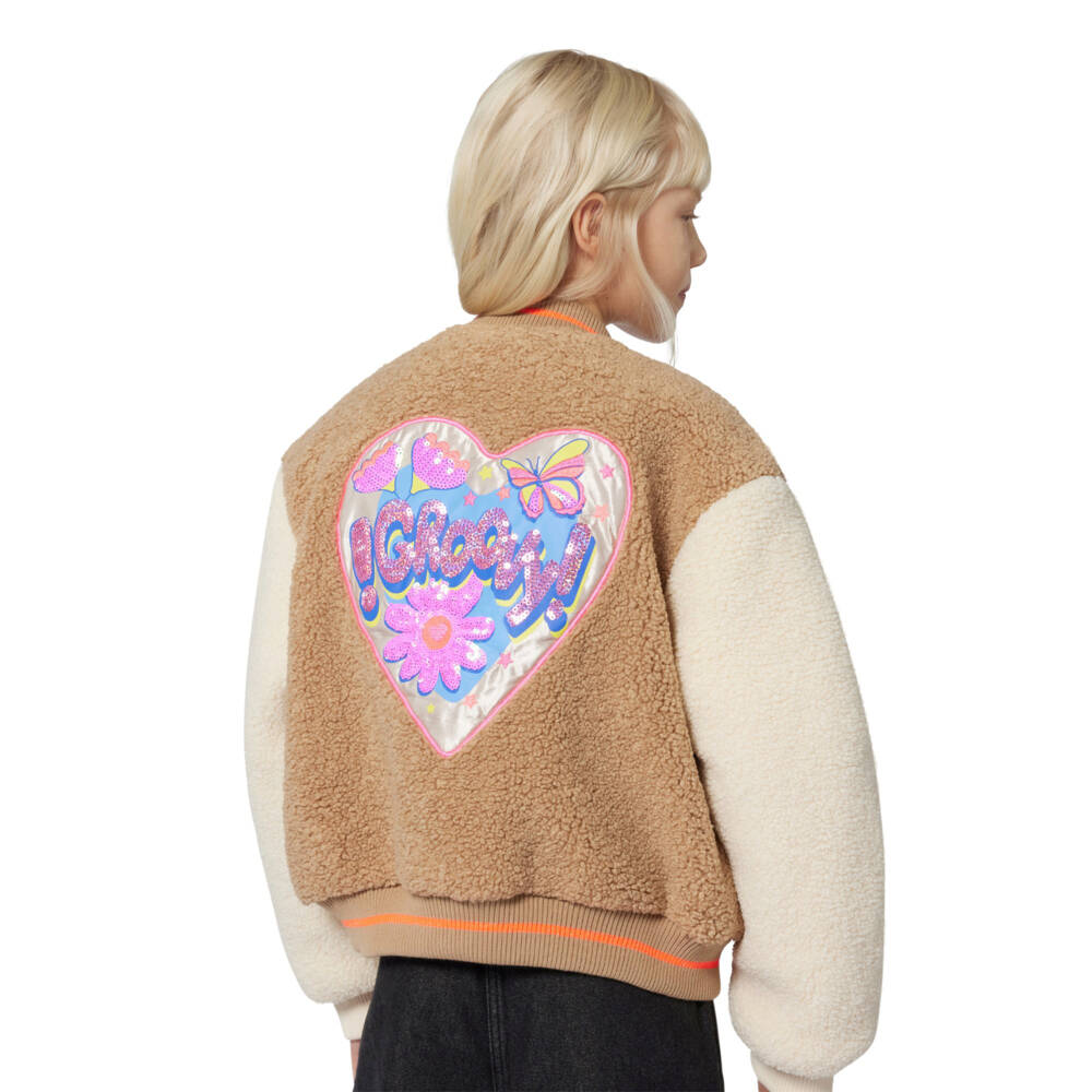 Billieblush-Girls Beige Sherpa Short Jacket | Childrensalon