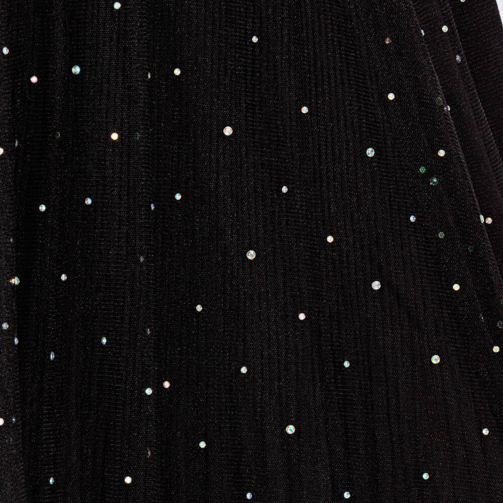 Billieblush-Girls Black Dress with Tulle & Rhinestones | Childrensalon