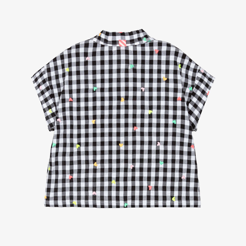 Billieblush-Girls Black & white Gingham Cotton Blouse | Childrensalon