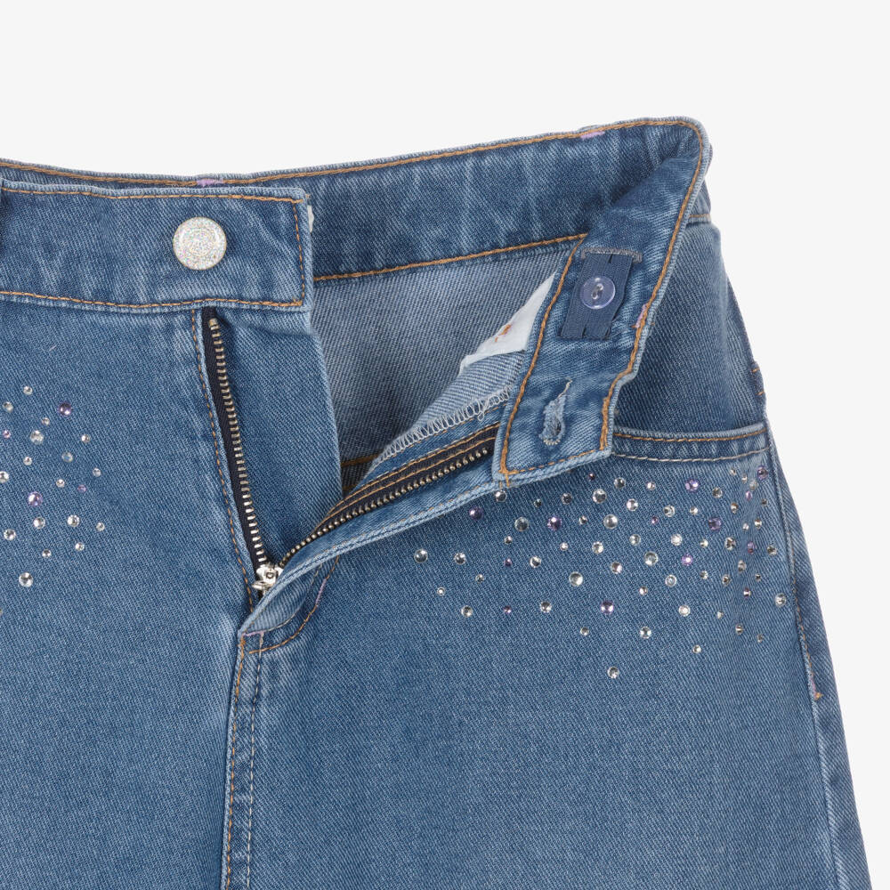 Billieblush-Girls Blue Barrel Leg Jeans | Childrensalon