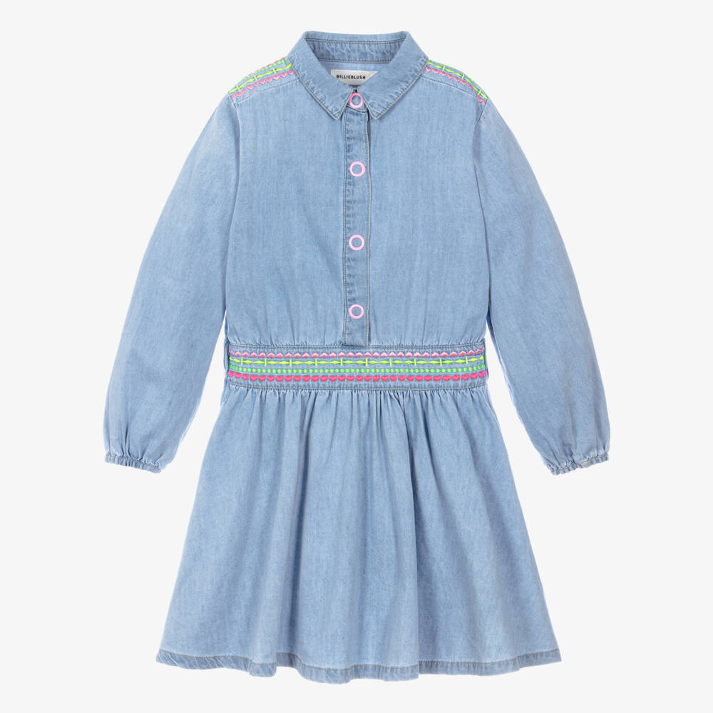 Billieblush-Girls Blue Chambray Dress | Childrensalon