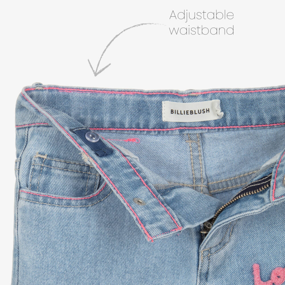 Billieblush-جينز بأرجل واسعة دنيم لون أزرق للبنات | Childrensalon