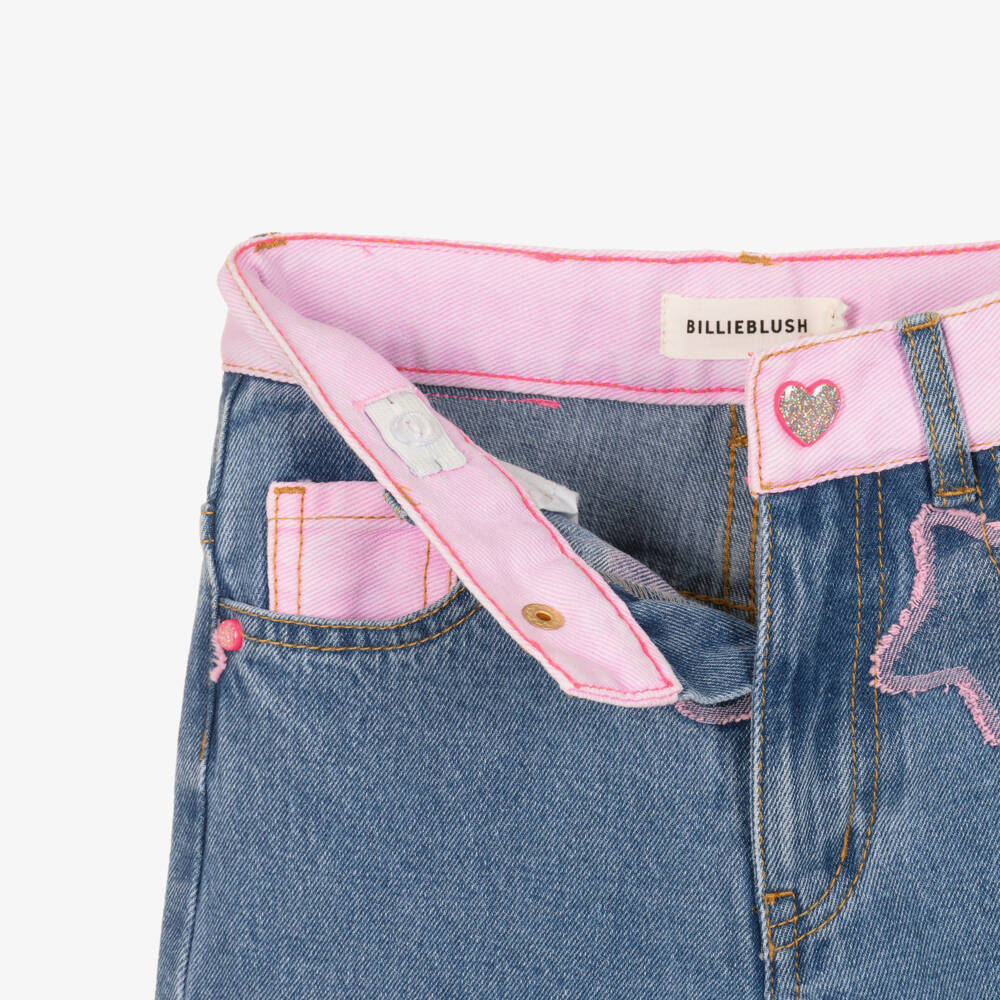 Billieblush-Girls Blue & Pink Heart Jeans | Childrensalon