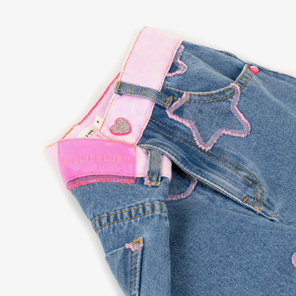 Billieblush-Girls Blue & Pink Heart Jeans | Childrensalon