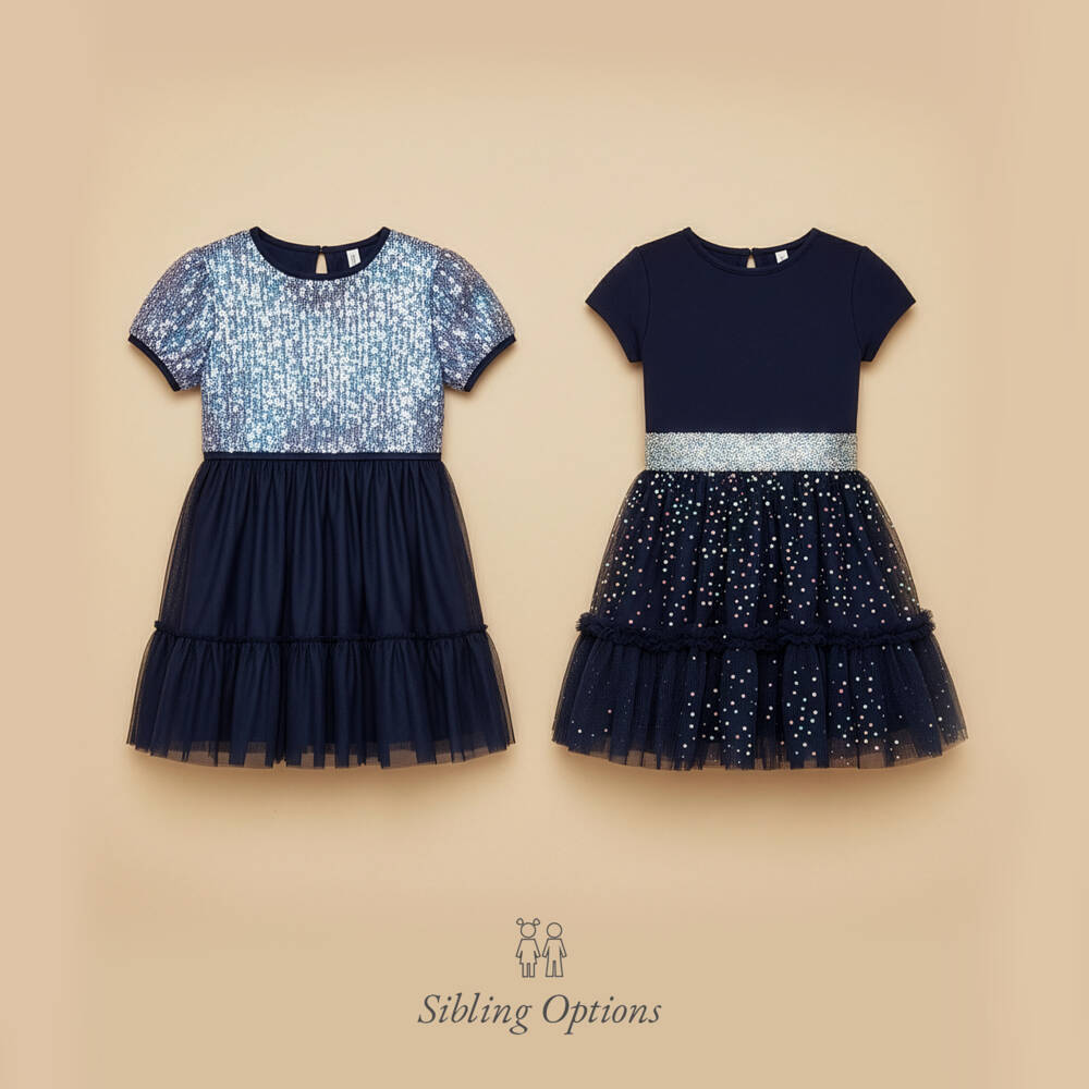Billieblush-Girls Blue Sequin & Tulle Dress | Childrensalon